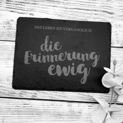 Gedenkplatte für Grab | Steinplatte mit Gravur | Stein für Grabschmuck | Grabdekoration aus Naturstein