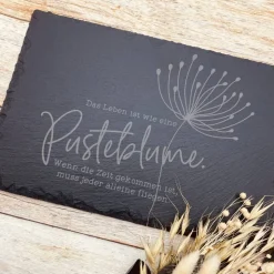 Gedenkplatte für Grab | Steinplatte mit Gravur | Stein für Grabschmuck | Grabdekoration aus Naturstein