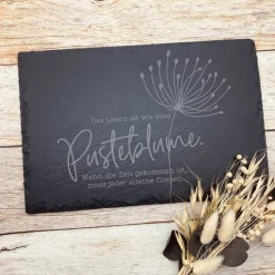 Gedenkplatte für Grab | Steinplatte mit Gravur | Stein für Grabschmuck | Grabdekoration aus Naturstein