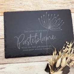 Gedenkplatte für Grab | Steinplatte mit Gravur | Stein für Grabschmuck | Grabdekoration aus Naturstein