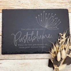 Gedenkplatte für Grab | Steinplatte mit Gravur | Stein für Grabschmuck | Grabdekoration aus Naturstein