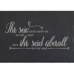 Gedenkplatte für Grab | Steinplatte mit Gravur | Stein für Grabschmuck | Grabdekoration aus Naturstein | Trauerspruch