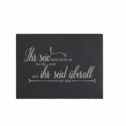 Gedenkplatte für Grab | Steinplatte mit Gravur | Stein für Grabschmuck | Grabdekoration aus Naturstein | Trauerspruch