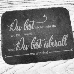 Gedenkplatte für Grab | Steinplatte mit Gravur | Stein für Grabschmuck | Grabdekoration aus Naturstein