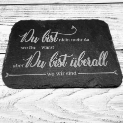 Gedenkplatte für Grab | Steinplatte mit Gravur | Stein für Grabschmuck | Grabdekoration aus Naturstein