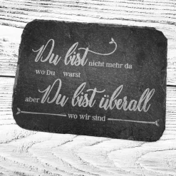 Gedenkplatte für Grab | Steinplatte mit Gravur | Stein für Grabschmuck | Grabdekoration aus Naturstein