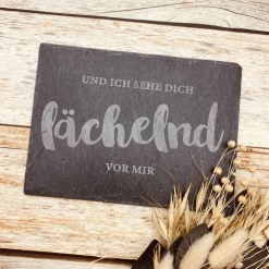 Gedenkplatte für Grab | Steinplatte mit Gravur | Stein für Grabschmuck | Grabdekoration aus Naturstein