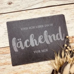 Gedenkplatte für Grab | Steinplatte mit Gravur | Stein für Grabschmuck | Grabdekoration aus Naturstein