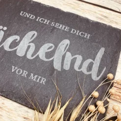 Gedenkplatte für Grab | Steinplatte mit Gravur | Stein für Grabschmuck | Grabdekoration aus Naturstein