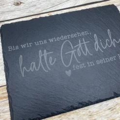 Gedenkplatte für Grab | Steinplatte mit Gravur | Stein für Grabschmuck | Grabdekoration aus Naturstein