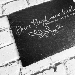 Gedenkplatte für Grab | Steinplatte mit Gravur | Stein für Grabschmuck | Grabdekoration aus Naturstein