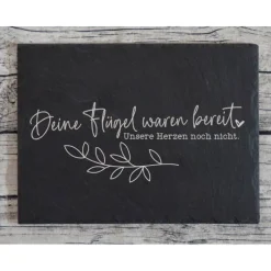 Gedenkplatte für Grab | Steinplatte mit Gravur | Stein für Grabschmuck | Grabdekoration aus Naturstein