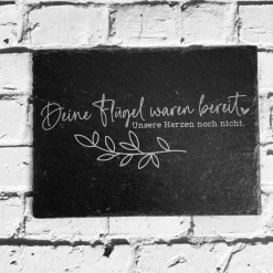 Gedenkplatte für Grab | Steinplatte mit Gravur | Stein für Grabschmuck | Grabdekoration aus Naturstein