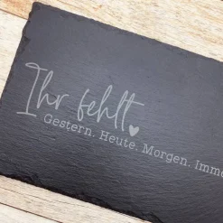 Gedenkplatte für Grab | Steinplatte mit Gravur | Stein für Grabschmuck | Grabdekoration aus Naturstein