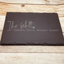 Gedenkplatte für Grab | Steinplatte mit Gravur | Stein für Grabschmuck | Grabdekoration aus Naturstein