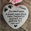 Gedenkstein, Tiergrabstein, Gedenkstein Hund, Tiergrabstein, 11 x 9 cm, Trauer,  Beton, frostfest. Hund, Du warst mein