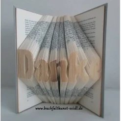 gefaltetes Buch "Danke" als Geschenk, z.B. für Geburtstag / Muttertag / Weihnachten