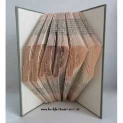 gefaltetes Buch "HAPPY" als Geschenk, z.B. für Geburtstag / Weihnachten, oder als Dekoration im eigenen Zuhause