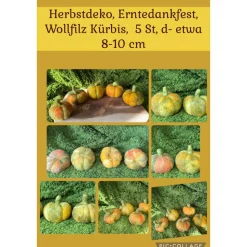 Gefilzte Kürbisse –  handgemachte Wollfilz-Deko in Herbstfarben, ca. 8–10 cm Durchmesser