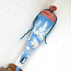 gefilzte Schultüte mit Eisbären und Pinguin Arktis