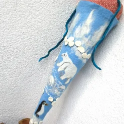 gefilzte Schultüte mit Eisbären und Pinguin Arktis