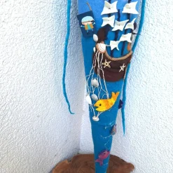 gefilzte Schultüte mit Piratenschiff und Seeräuber