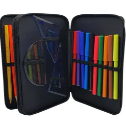 gefüllte Federmappe mit Name im Design Pferd mit Fohlen | Schulmäppchen personalisiert