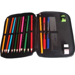 gefüllte Federmappe mit Name | Schulmäppchen mit Pferd rosa