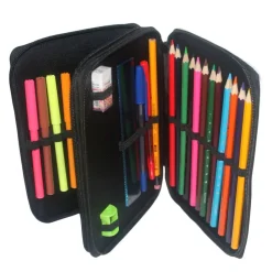 gefüllte Federmappe mit Name | Schulmäppchen mit Pferd rosa