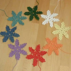 gehäkelte Eisblume Schneekristall aus Biobaumwolle in 29 Farben, Handarbeit