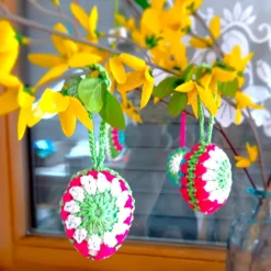 Gehäkelte Osterdeko Ostereier Frühlingsdeko 4 er Set