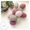 Gehäkelte Ostereier rosa Set – schlichte Osterdeko im Scandi Stil, umhäkelte Häkeleier für Osterstrauß und Tischdeko