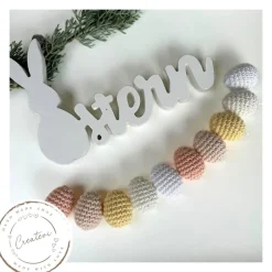 Gehäkelte Ostereier Set aus Baumwolle – Handgemachte Osterdeko in Pastellfarben