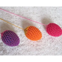 Gehäkelte Ostereier zum Aufhängen – 6 Stück Handarbeit Osterdeko, Baumwolle