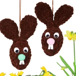 Gehäkelte XL Osterhasen zum Aufhängen – 2er Set Osterdeko Handarbeit