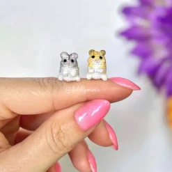 Gehäkelter Miniatur Goldhamster / Roborowsky / Dsungarischer Zwerghamster