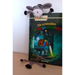 Gehäkeltes Lesezeichen Esel gehäkelt 28 cm lang