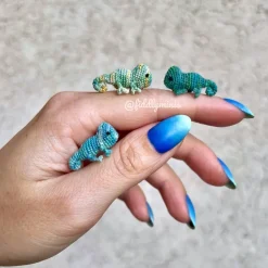 Gehäkeltes Mini Chamäleon (microcrochet)