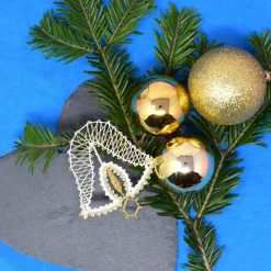 geklöppelte Glocke 2 weiß-gold