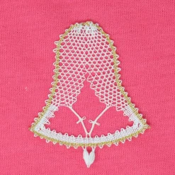 geklöppelter Christbaumschmuck Glocke 3 weiß-gold