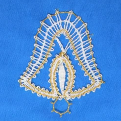 geklöppelter Christbaumschmuck Glocke 2 weiß-gold