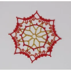 geklöppelter Christbaumschmuck Ornament 3 rot-gold