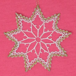 geklöppelter Stern 4 weiß-gold