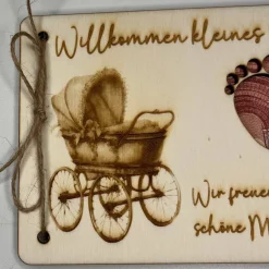 Gelaserte Geldgeschenkkarte "Kleines Wunder" aus Sperrholz – Das perfekte Geschenk zur Geburt oder Taufe!