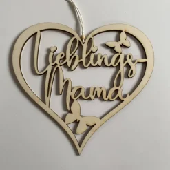 Gelasertes Herz mit Schriftzug 