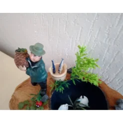 Geldgeschenk - Angler Angeln Angeltörn Fischen - Geburtstag - dekoriert auf einer Kokosnussschale