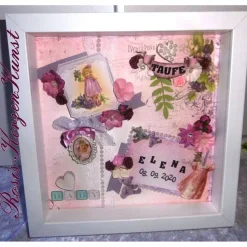 Geldgeschenk * Bilderrahmen * Taufgeschenk * Shadowbox * Taufe * Geburt * Personalisiert * Taufpate *