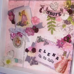 Geldgeschenk * Bilderrahmen * Taufgeschenk * Shadowbox * Taufe * Geburt * Personalisiert * Taufpate *