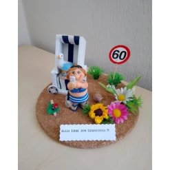 Geldgeschenk 60. Geburtstag Frau – Relaxen im Strandkorb Garten Deko Rente Freizeit