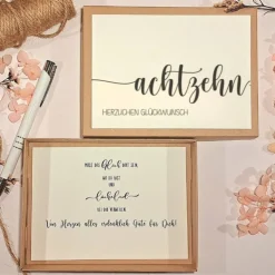 Geldgeschenk 18. Geburtstag – Personalisierte Geschenkbox mit Karte & Baumwollsäckchen